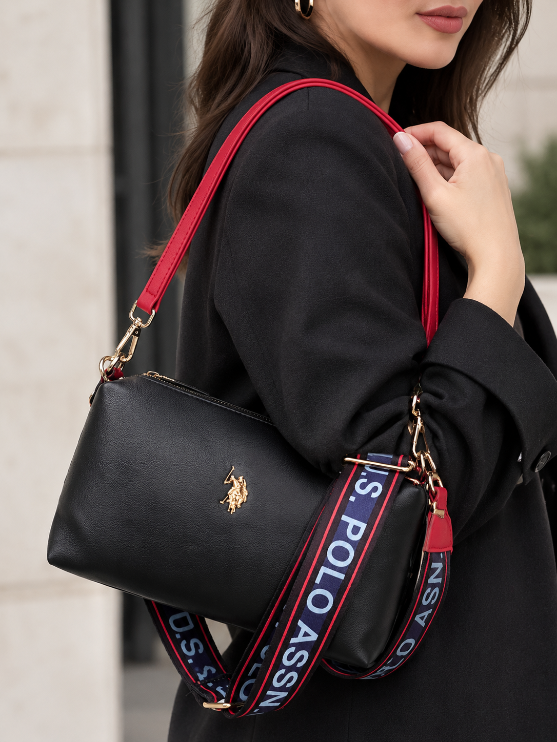 کیف زنانه چرم POLO مشکی مدل 1726